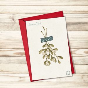 Carte de voeux "Sous le gui"