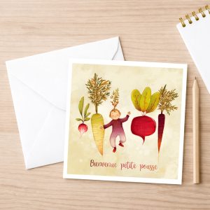 Carte de voeux naissance "Bienvenue petite pousse"