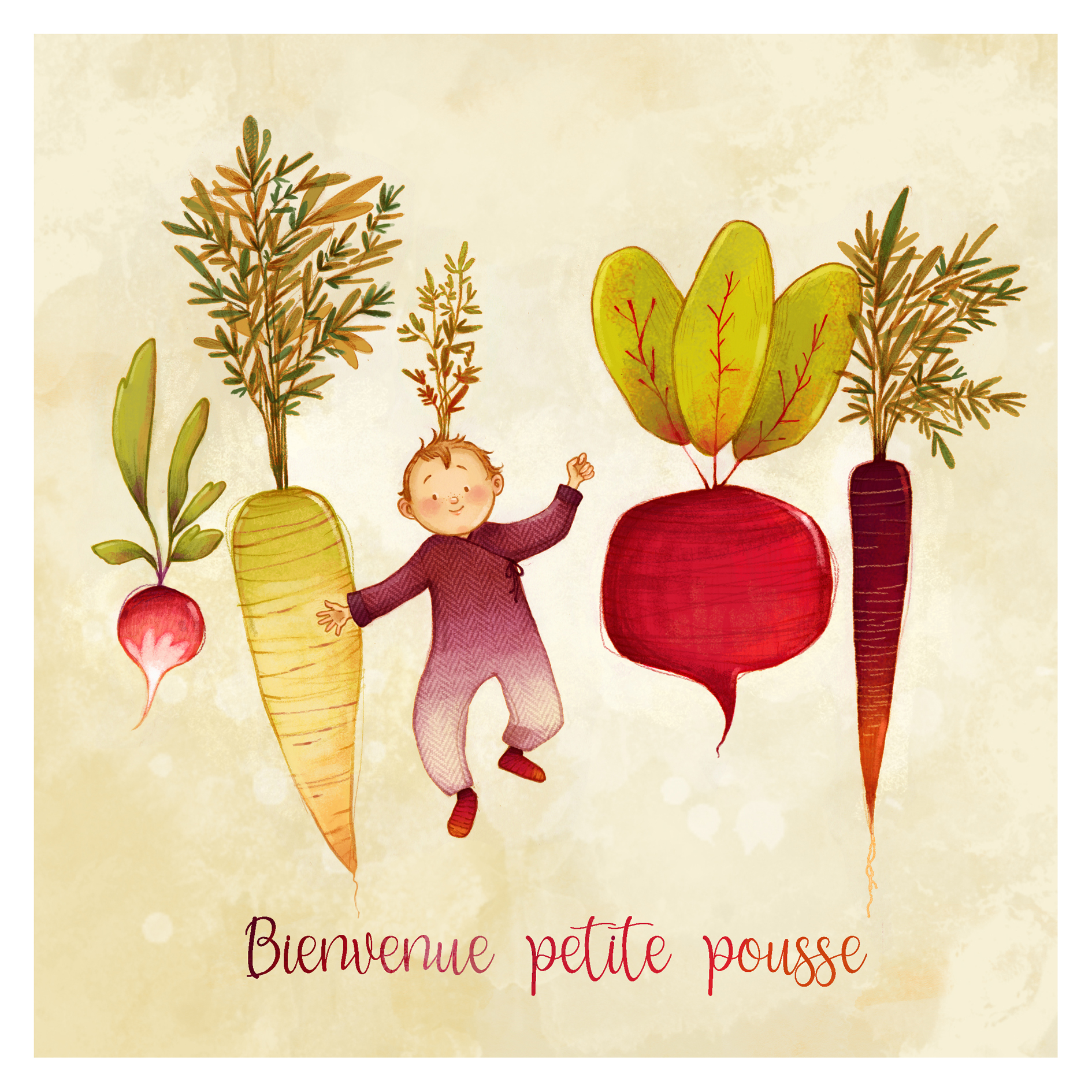 Carte de voeux naissance "Bienvenue petite pousse" – Image 2
